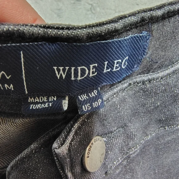 NWT Boden Wide Leg Low Rise Black Jeans Women's Dize 14 Petite SOLD OUT STYLE! - Picture 7 of 8